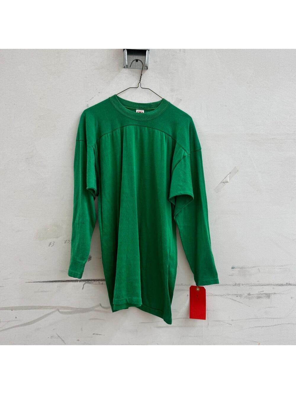 Vintage 1970s Mason Green Blank Durene Long-Sleeve Football Jersey